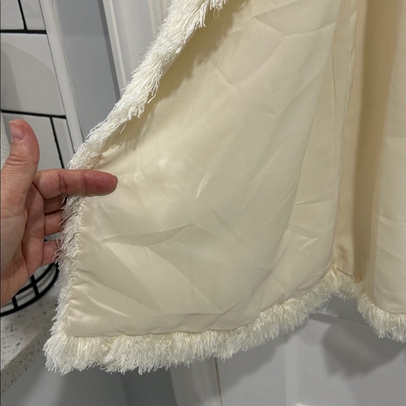 NWT Sail To Sable Faux Fur Eyelash Cream Sleeveless Cardigan Sweater Vest - S - Picture 5 of 9